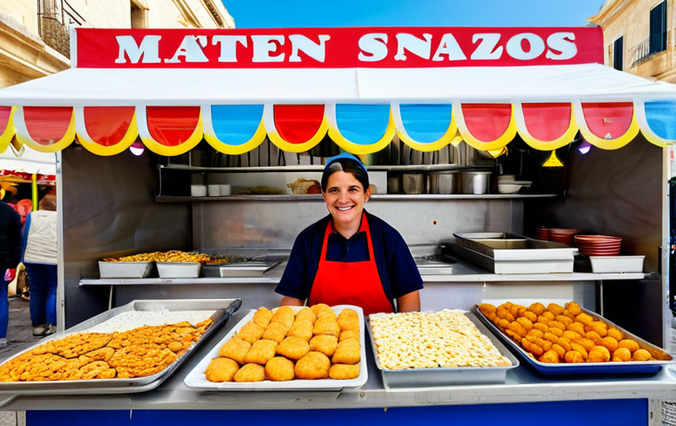 몰타 카니발 행사 - Traditional Maltese Dancers**

"A group of traditional Maltese dancers in a town square, fully cloth...